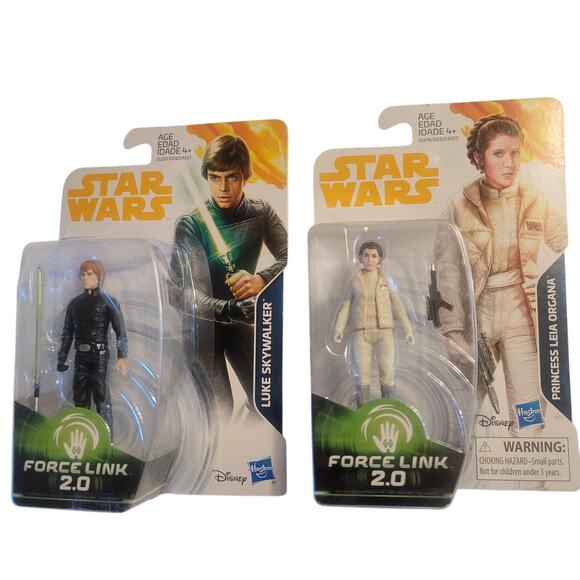 Star Wars Force Link 2.0 Luke Skywalker & Leia Organa Figure Lot Hasbro New - Picture 1 of 16